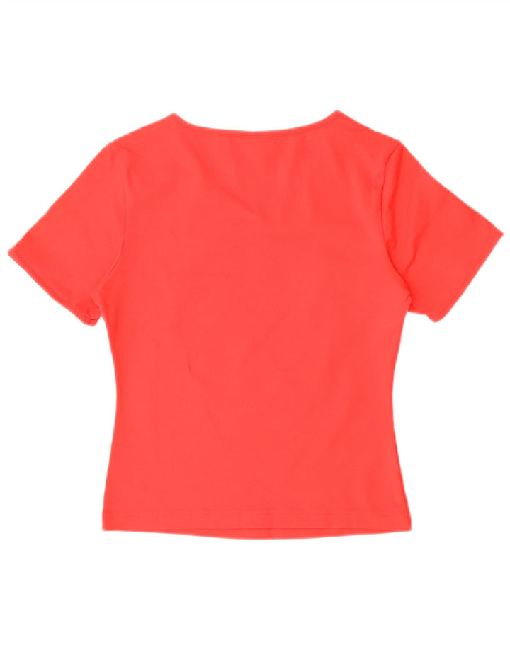 Adidas Womens T-Shirt Top UK 12 Medium Red Polyester