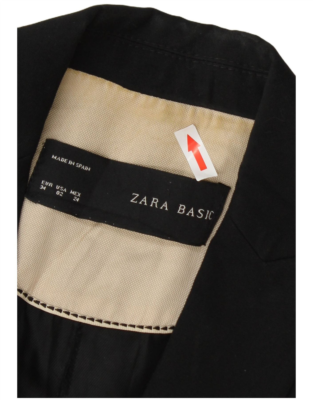 Zara Womens 1 Button Blazer Jacket EU 34 2XS Black Acetate