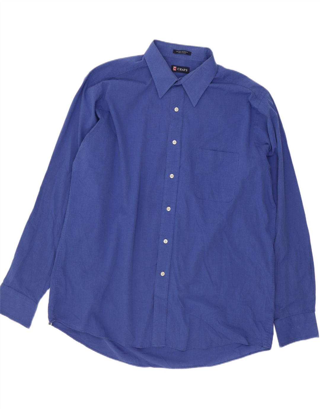 Chaps Mens Shirt Size 17 1/2 XL Blue Cotton