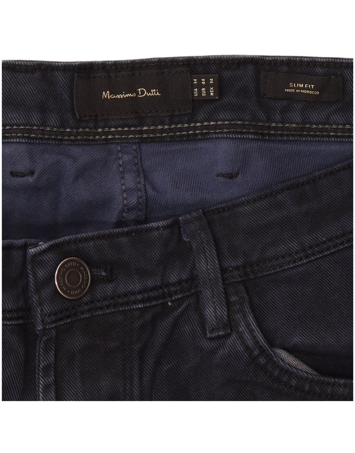 Massimo Dutti Herre Slim Jeans EU 44 Large W34 L30 Navy Blue