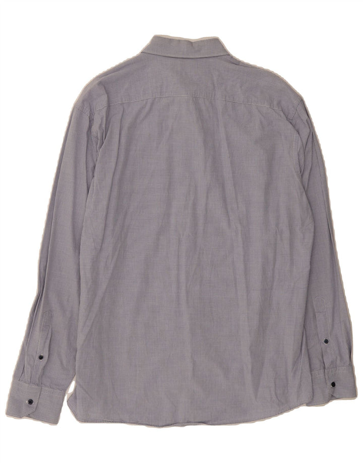 TRUSSARDI Mens Shirt Size 44 XL Blue Gingham Cotton Vintage Trussardi and Second-Hand Trussardi from Messina Hembry 
