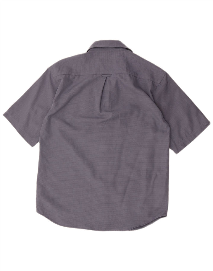 Columbia Chemise à Manches Courtes Homme Petit Bleu Vichy Polyester