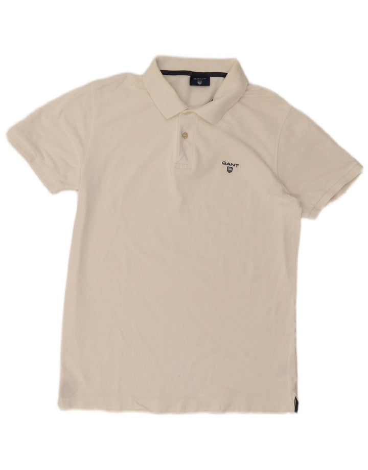 Polo da uomo Gant in cotone bianco medio