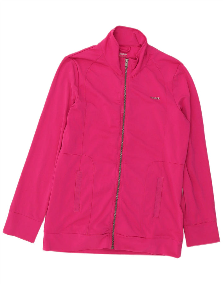 Reebok Womens Tracksuit Top Jacket UK 16/18 Large Pink Polyester