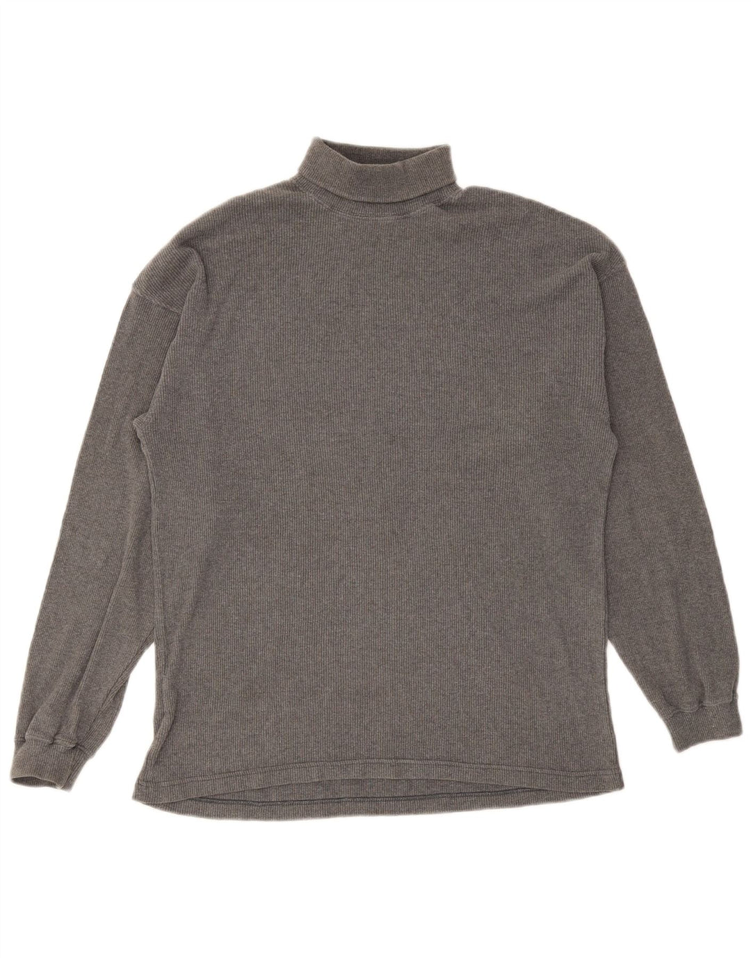 Marks & Spencer Mens Roll Neck Top Long Sleeve Small Grey Cotton