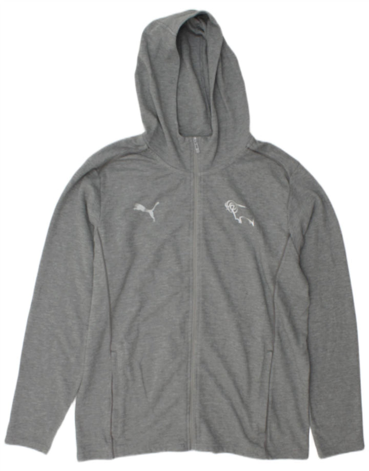 Puma Mens Zip Hoodie Sweater Large Grey Flecked