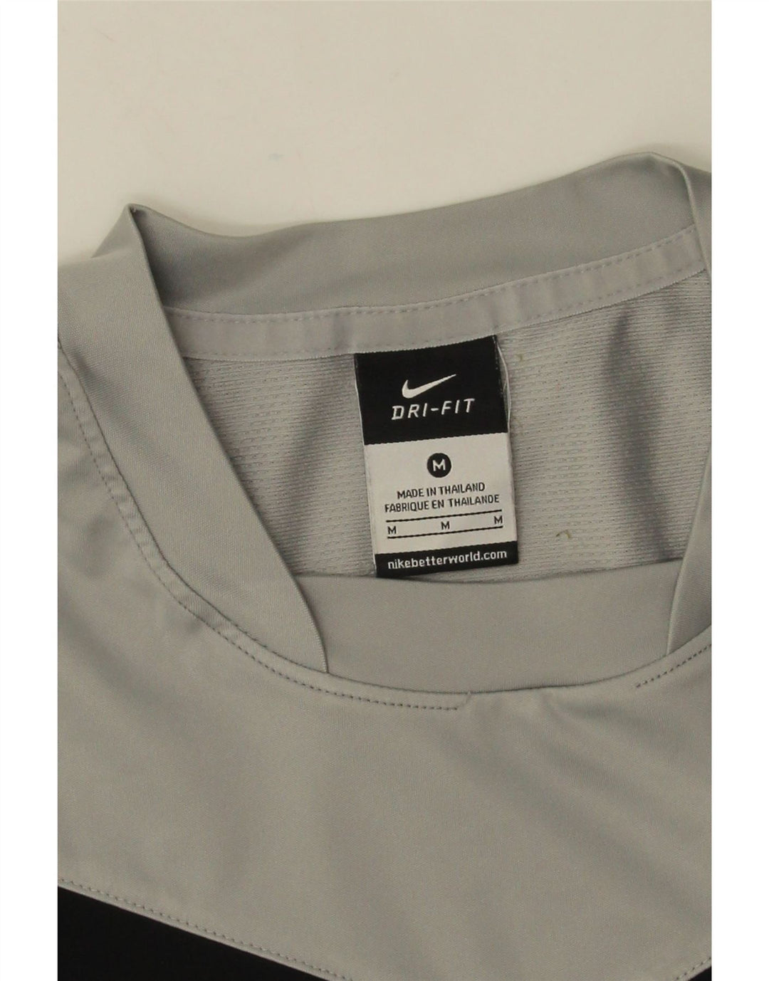 Camiseta Nike Dri Fit para hombre Top gris medio poliéster color block