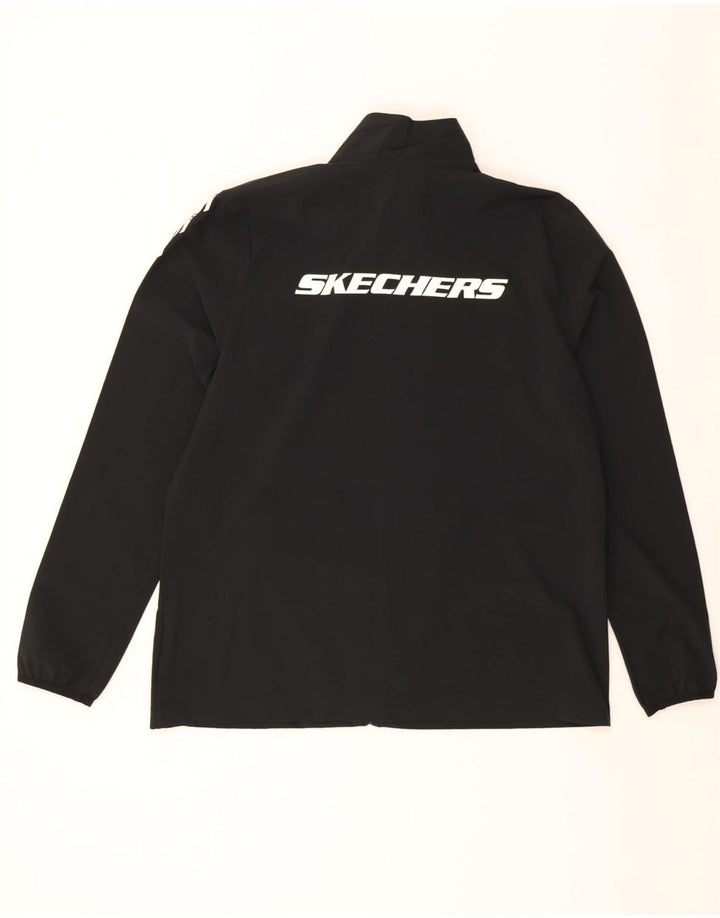 Skechers Mens Graphic Tracksuit Top Jacket Large Black Polyester