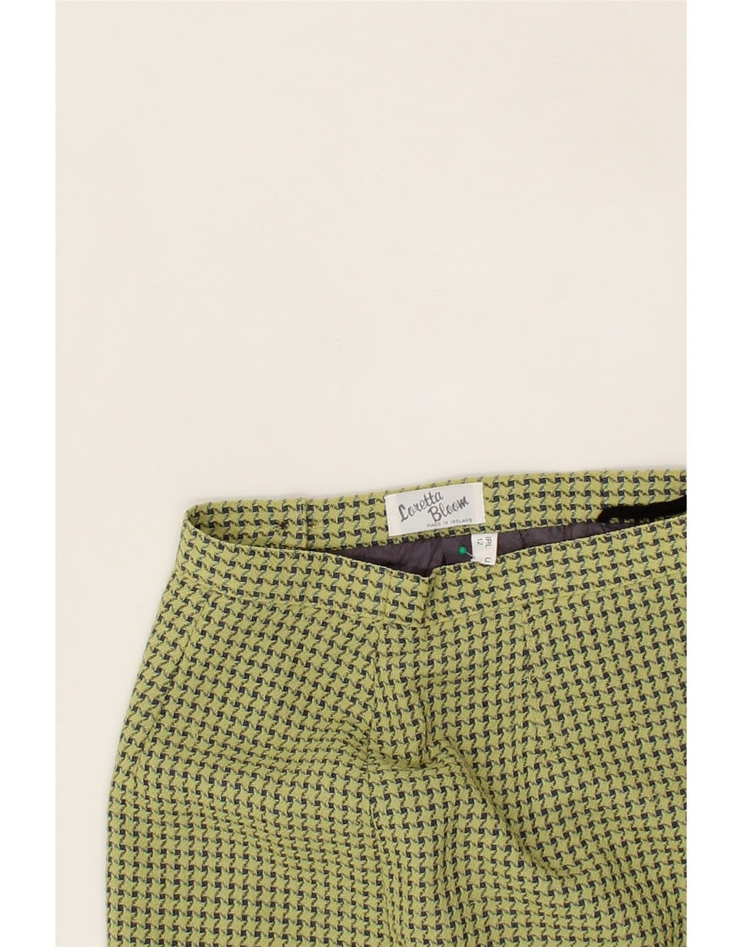 LORETTA BLOOM Womens Pencil Skirt UK 12 Medium W26  Yellow Houndstooth Vintage Loretta Bloom and Second-Hand Loretta Bloom from Messina Hembry 