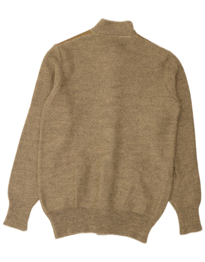VINTAGE Mens Cardigan Sweater Medium Beige