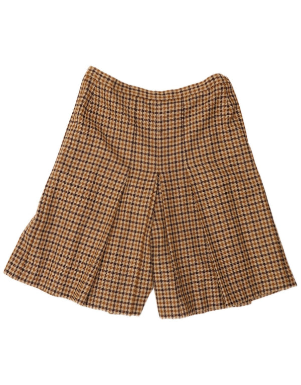 Vintage Womens High Waist Casual Shorts W30 Medium Brown Houndstooth