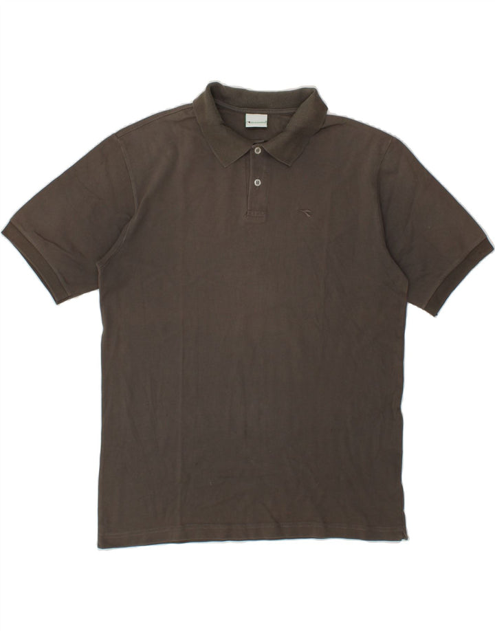 DIADORA Mens Polo Shirt Large Grey Cotton Vintage Diadora and Second-Hand Diadora from Messina Hembry 