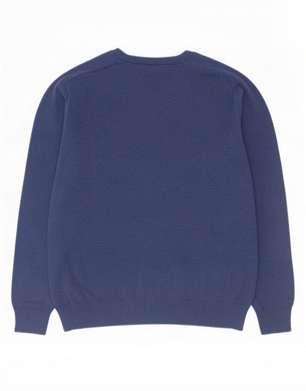 Maglione da uomo con scollo a V Bench XL in cotone blu