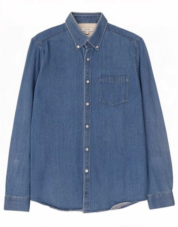 Reiss Mens Slim Fit Denim Shirt Small Blue Cotton