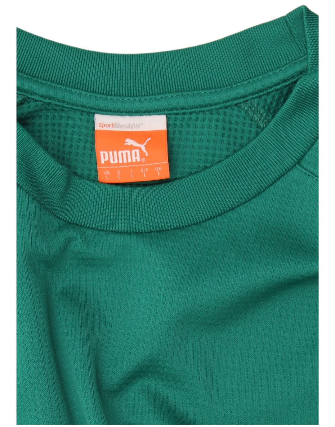 PUMA Sweatshirt til mænd, stor grøn farveblok polyester