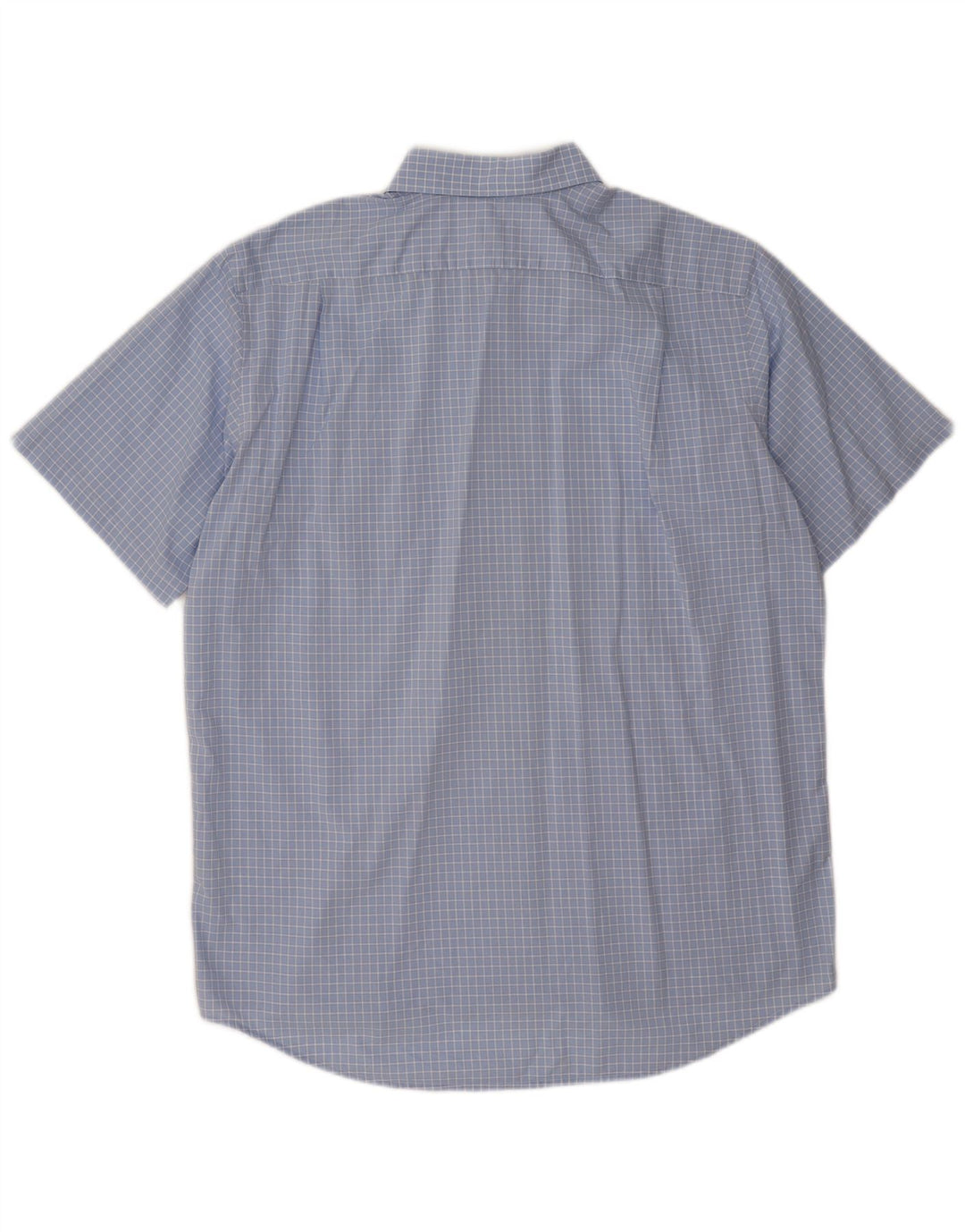 Lacoste Mens Short Sleeve Shirt Size 43 XL Blue Check