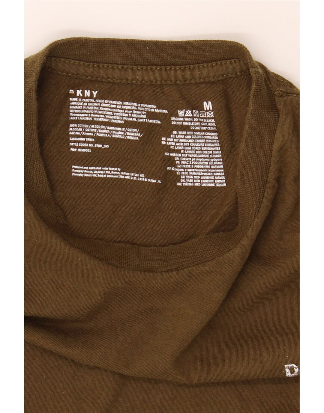 DKNY Mens T-Shirt Top Medium Khaki Cotton Vintage Dkny and Second-Hand Dkny from Messina Hembry 