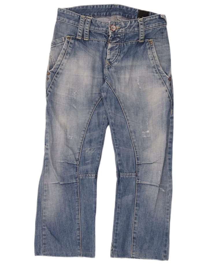 Jack & Jones Mens Cargo Distressed Cropped Jeans W30 L25 Blue