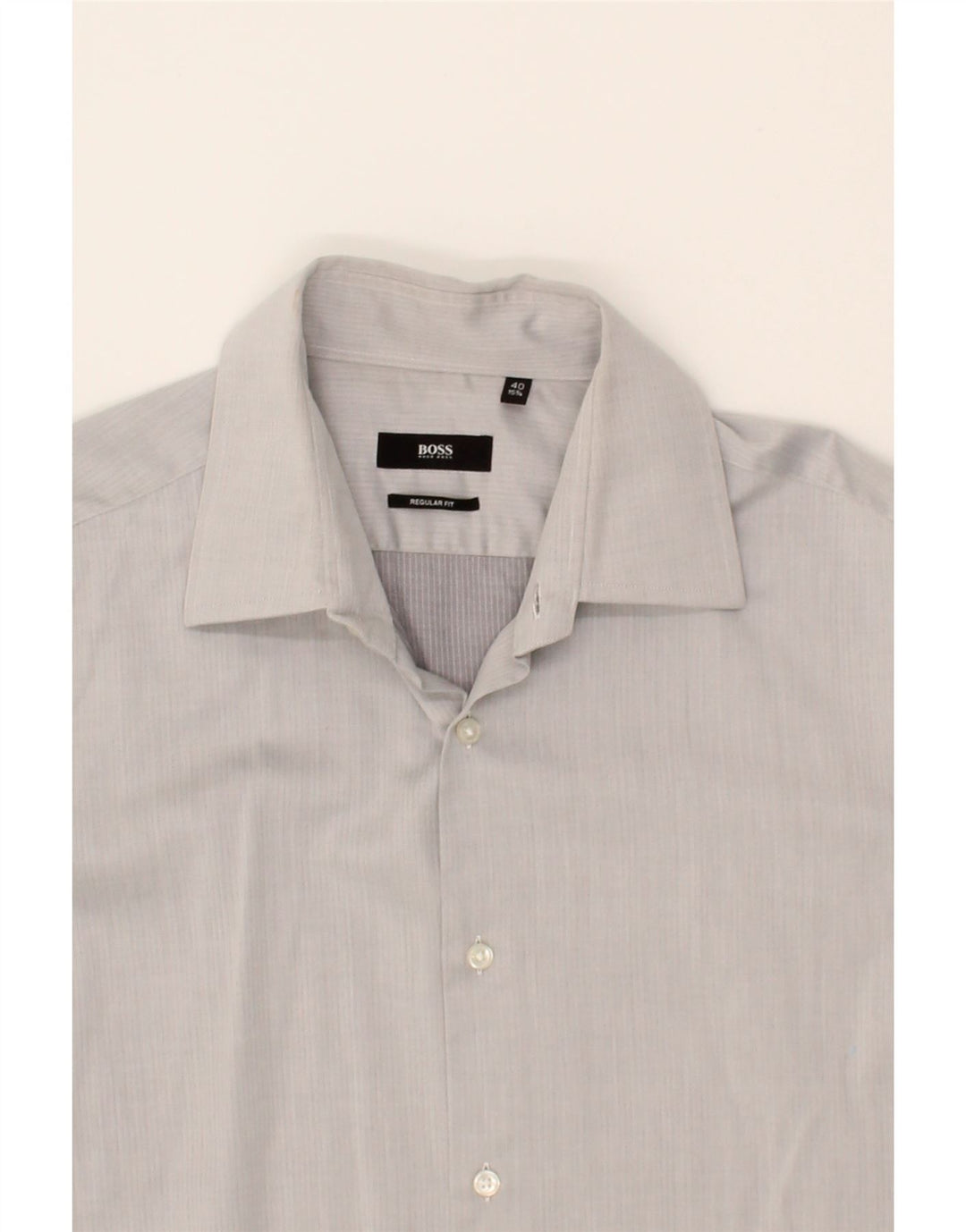 HUGO BOSS Mens Regular Fit Shirt Size 40 15 1/2 Medium Grey Vintage Hugo Boss and Second-Hand Hugo Boss from Messina Hembry 