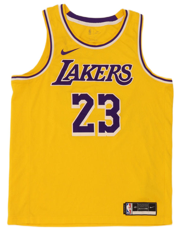 Nike Mens Lakers grafikus mellény felső nagy sárga poliészter