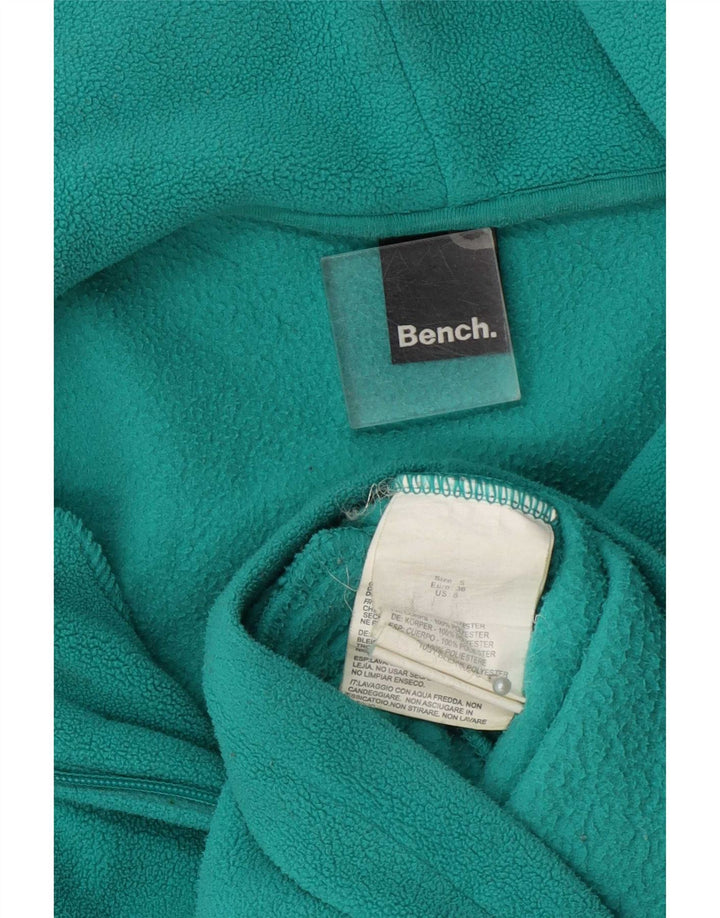Bench Womens Graphic Fleece Jacket UK 10 Small Green Polyester