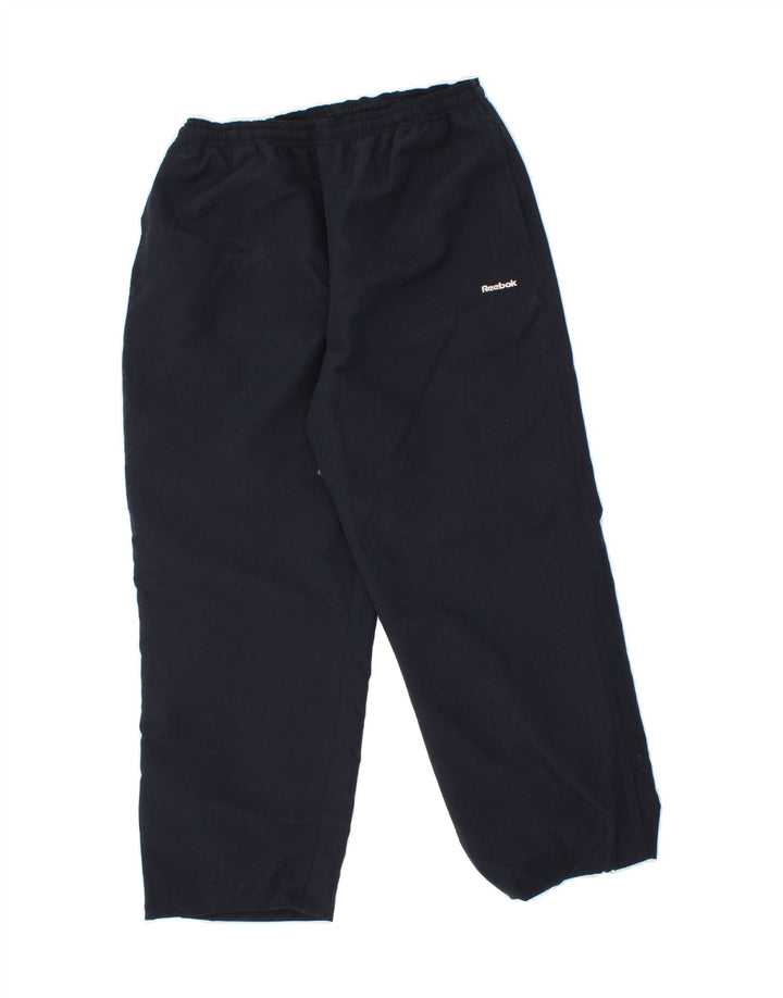 REEBOK Womens Tracksuit Trousers UK 14 Large Navy Blue Polyester Vintage Reebok and Second-Hand Reebok from Messina Hembry 