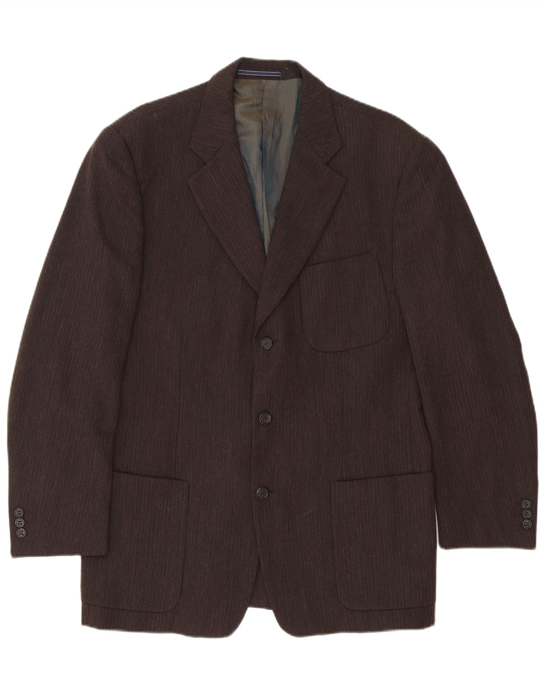 Trussardi Herre 3-knaps blazerjakke IT 50 Large Brown Pinstripe Acetate