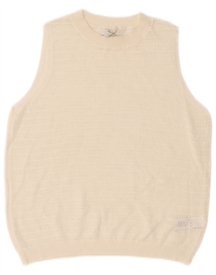 Marks & Spencer Damevest Tank Top UK 12 Medium Off White Polyester