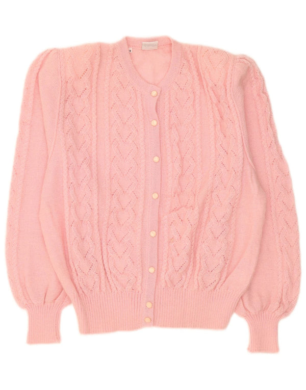 Suéter cardigã feminino Luciana IT 46 grande mohair rosa