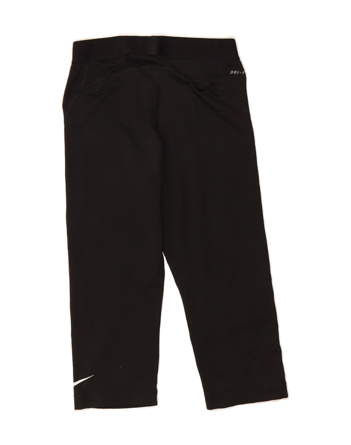 NIKE Womens Graphic Capri Leggings UK 10 Small  Black Polyester Vintage Nike and Second-Hand Nike from Messina Hembry 