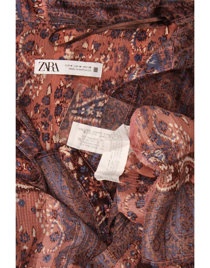 Zara Womens Oversized Shirt Blouse UK 14 Medium Multicoloured Paisley