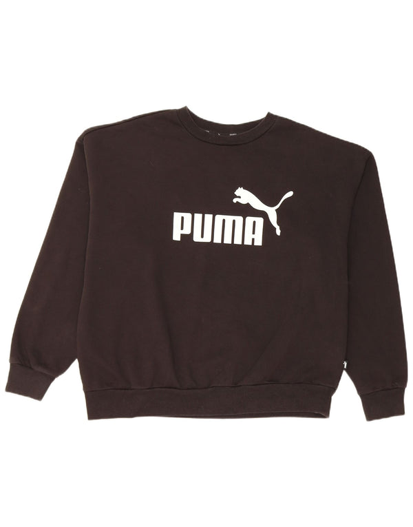 Puma Damen Graphic Sweatshirt Pullover UK 18 XL Schwarz Baumwolle