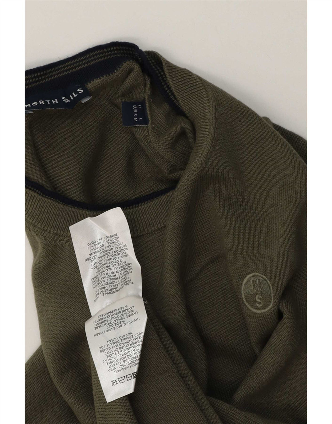 North Sails Herre Crew Neck Jumper Sweater Medium Khaki Bomuld