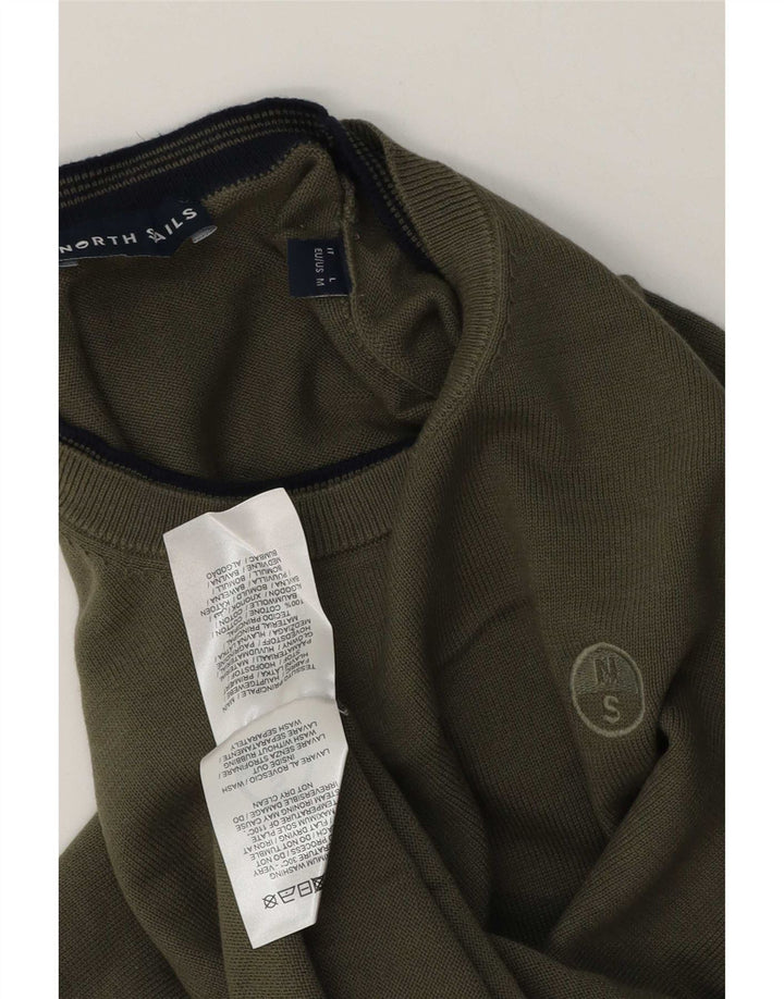 North Sails Herre Crew Neck Jumper Sweater Medium Khaki Bomuld