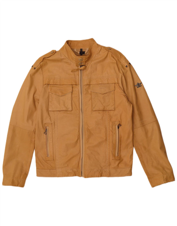 Dekker Herren Militärlederjacke UK 38 Medium Beige