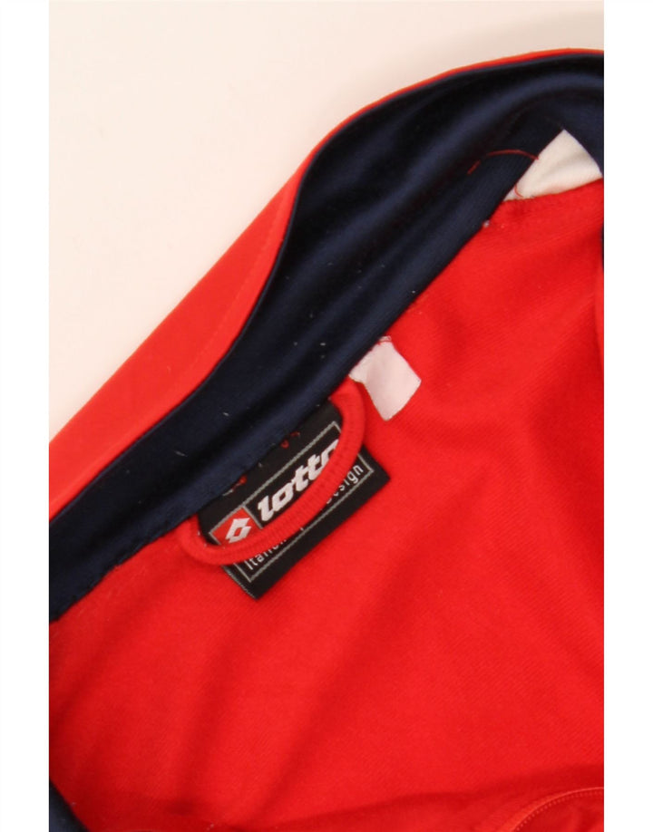LOTTO Mens Graphic Tracksuit Top Jacket XL Red Colourblock Vintage Lotto and Second-Hand Lotto from Messina Hembry 