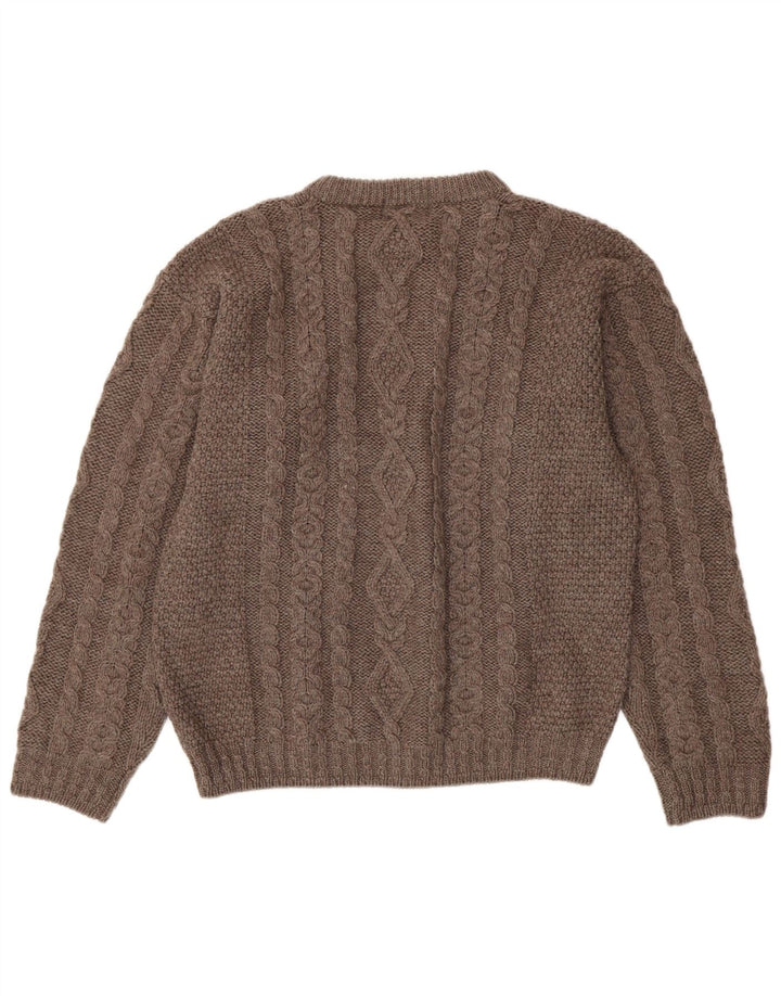 L.L.Bean Mens Crew Neck Jumper Sweater Large Grey Wool