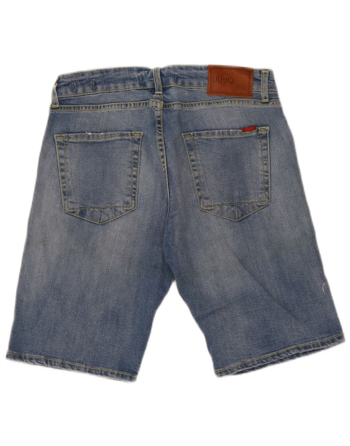 Liu Jo Mens Regular Slim Denim Shorts W32 Medium Blue Cotton
