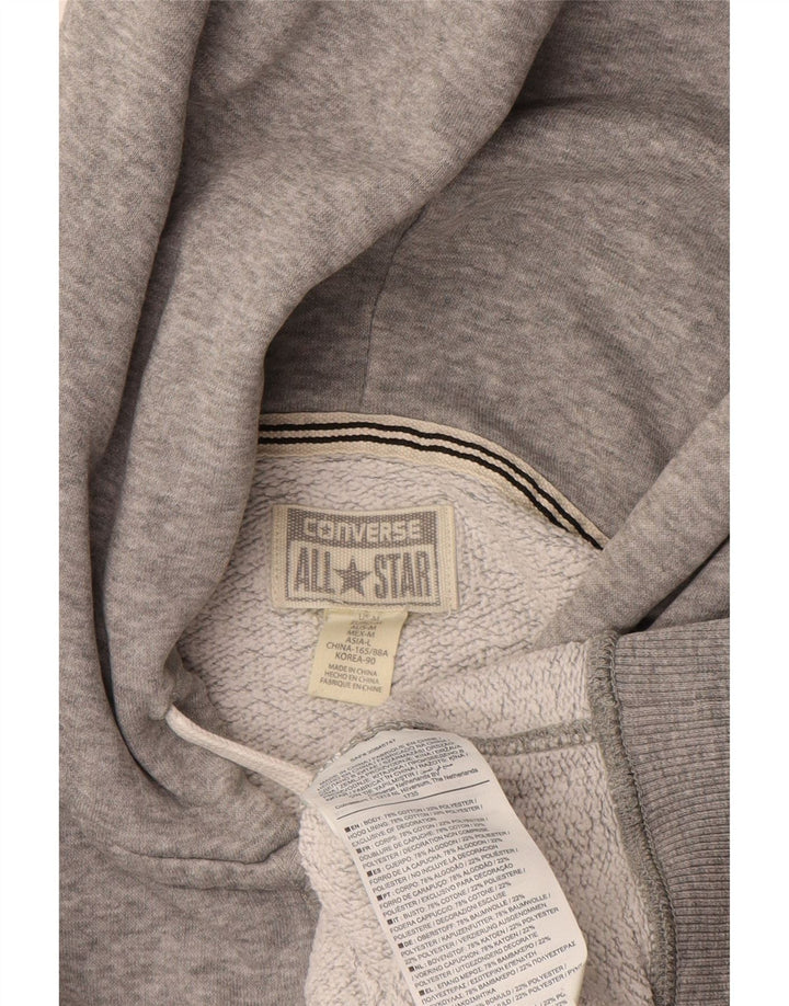 Converse Mens Zip Hoodie Sweater Medium Grey Flecked Cotton