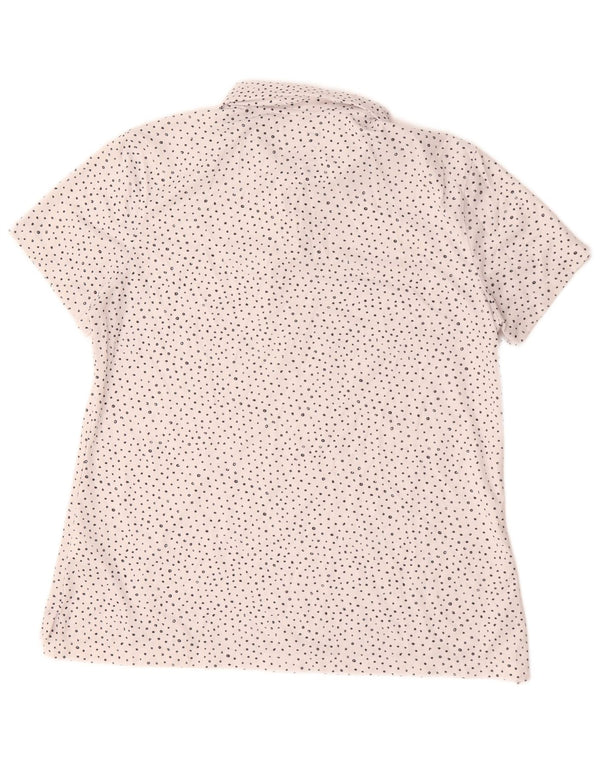 Nike Womens Dri Fit Polo Shirt UK 16 Large White Spotted Polyester