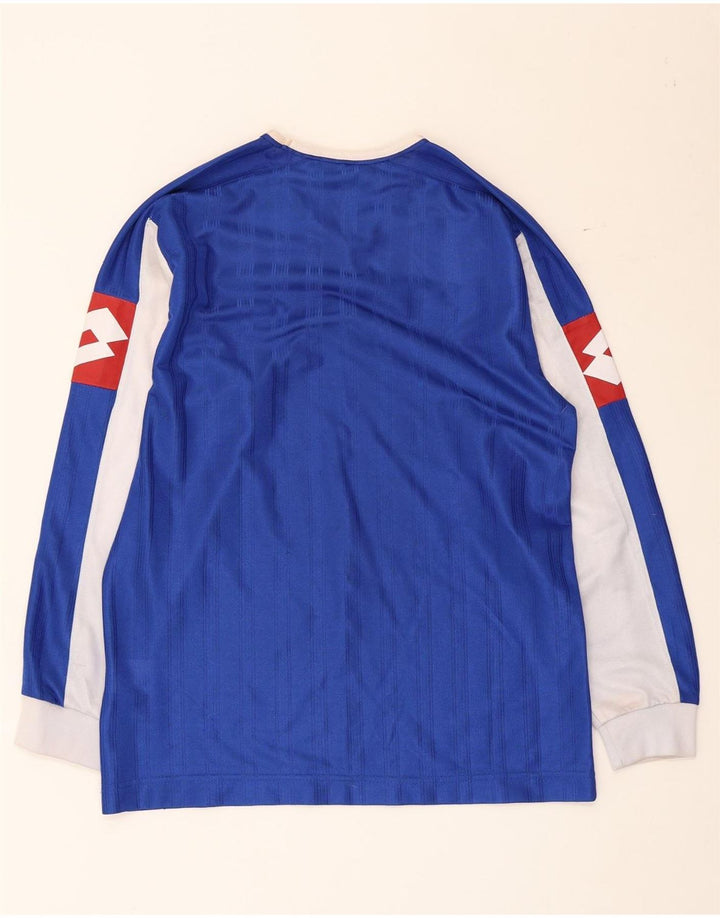 Lotto Mens Graphic Top Long Sleeve Medium Navy Blue Colourblock Polyester