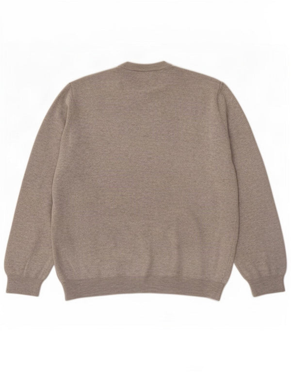 Marks & Spencer Mens V-Neck Jumper Sweater Large Grey Flecked Cotton