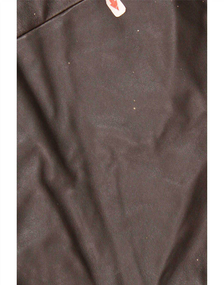 Maddox Womens Loose Fit Leather Coat EU 42 Large Brown