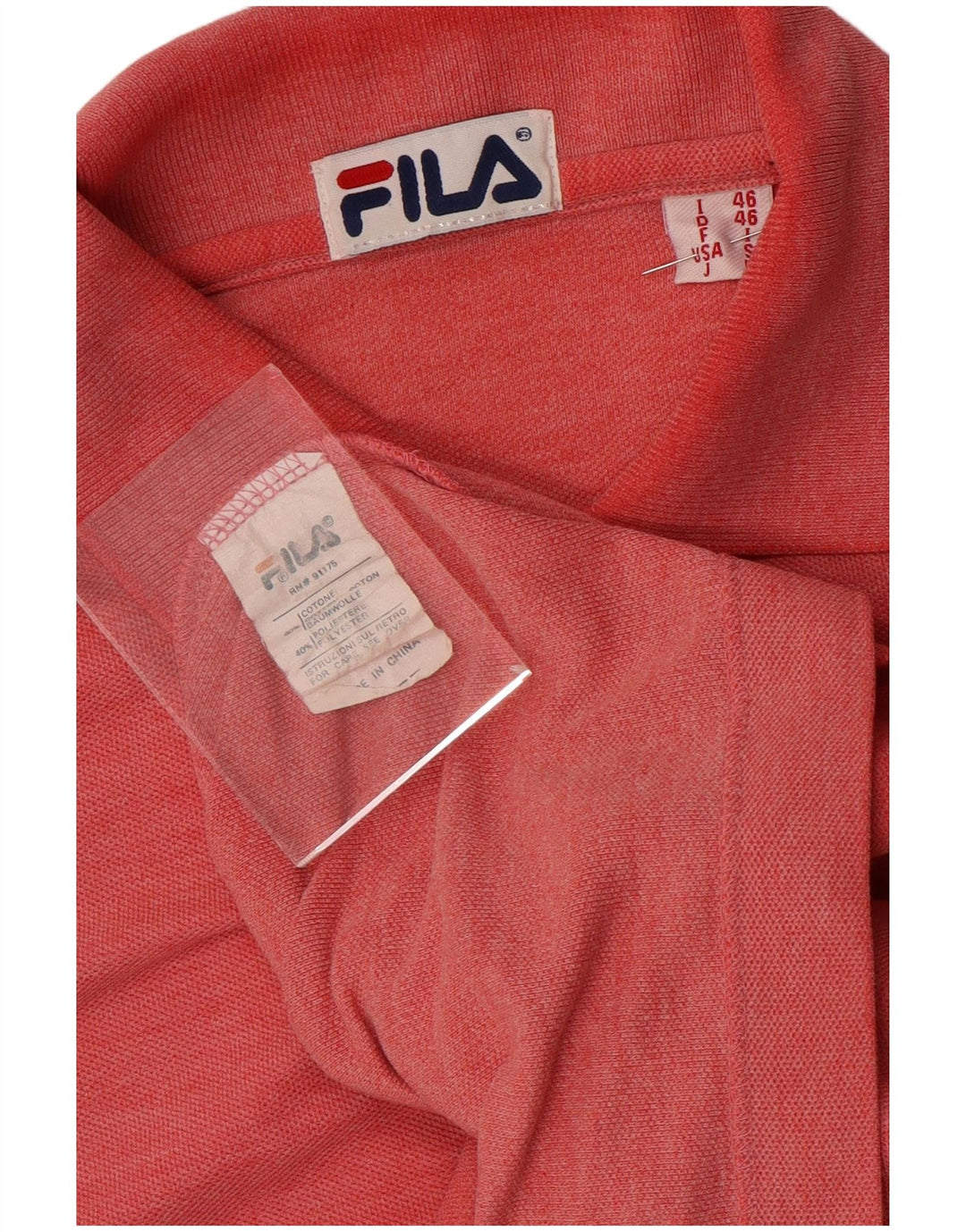 Fila Mens Polo Shirt IT 46 Small Red Cotton