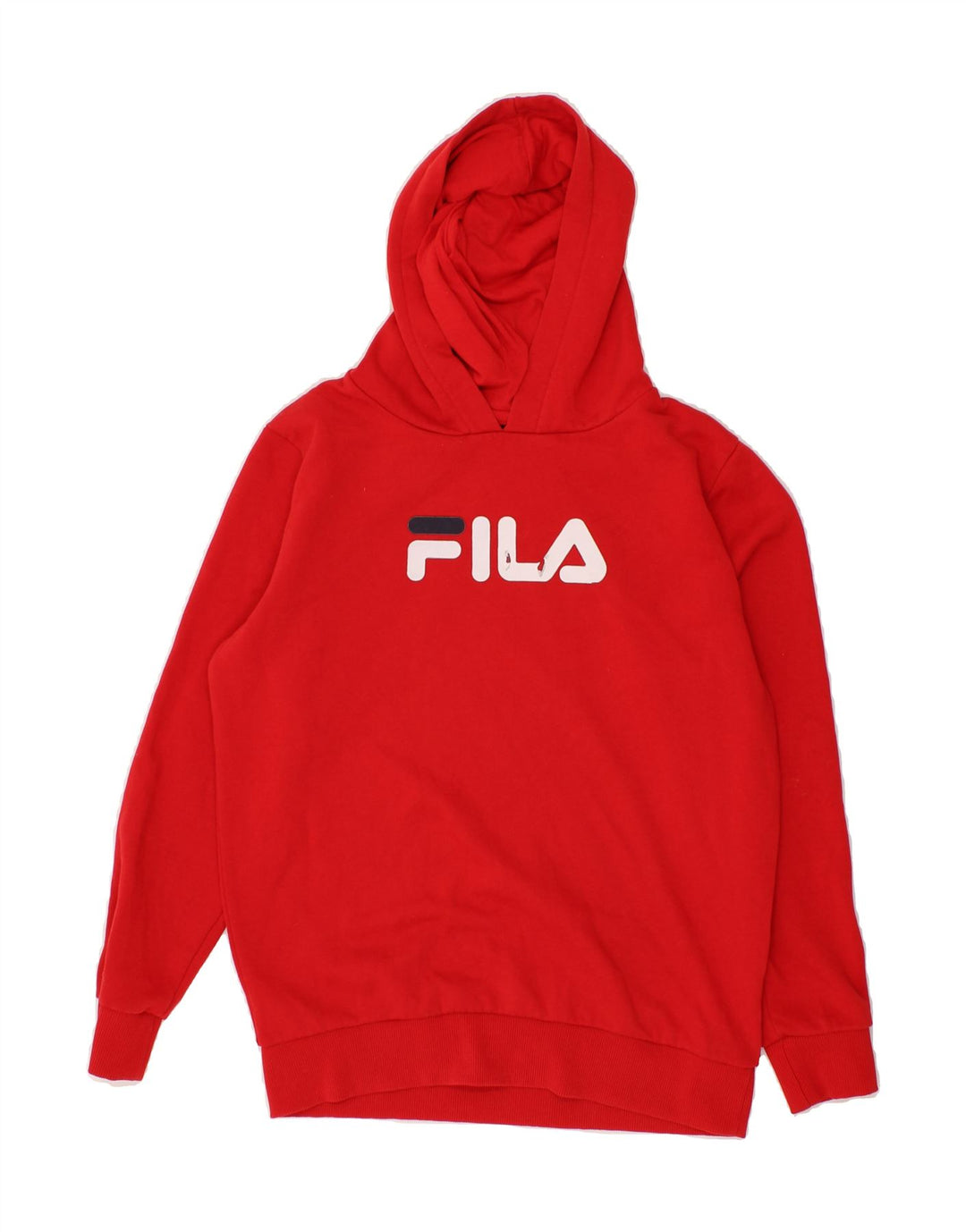 FILA Boys Graphic Hoodie Jumper 13-14 Years Red Polyester Vintage Fila and Second-Hand Fila from Messina Hembry 