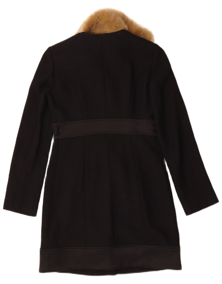 Vintage Womens Overcoat IT 40 Small Black Viscose