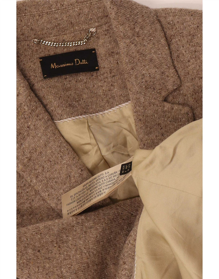 Massimo Dutti Veste Blazer 2 Boutons Femme EU 38 Petite Laine Mouchetée Beige