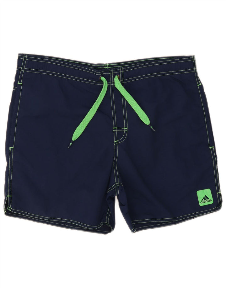 Pantaloncini da bagno da uomo Adidas piccoli in poliestere blu navy