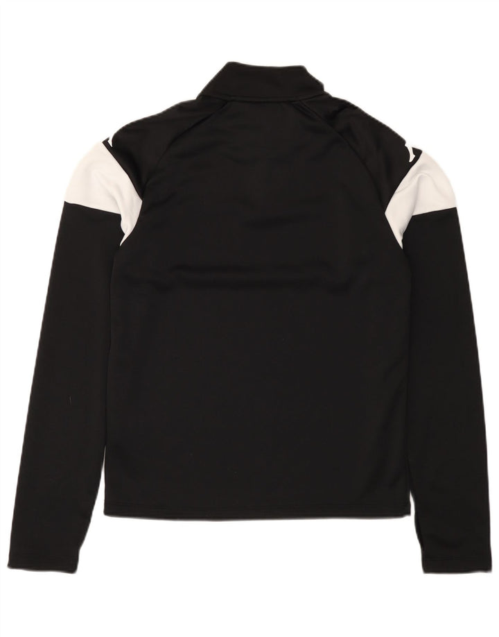 KAPPA Mens Graphic Zip Neck Pullover Tracksuit Top Small Black Colourblock