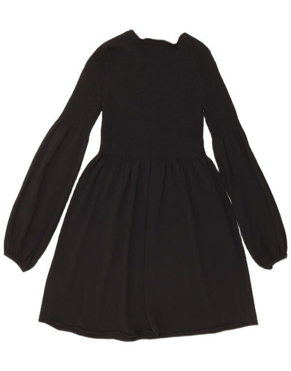 Abito maglione a maniche lunghe da donna Zara UK 8 Small in viscosa nera
